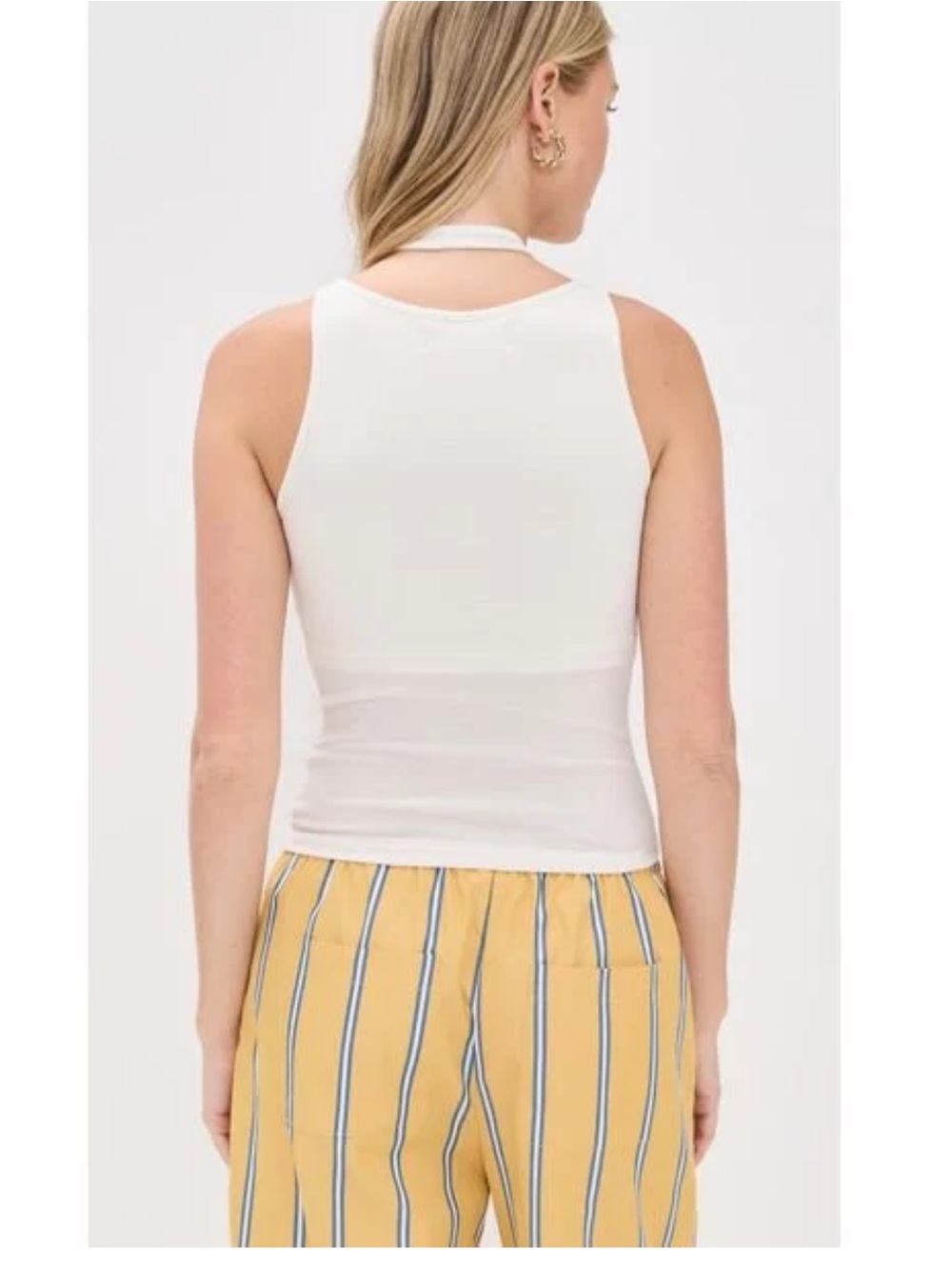 ALOHAS White Eos Top Ribbed Double-Strap Tank Top NWT Small - Picture 2 of 7